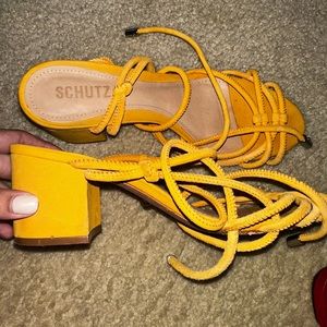 Shutz Marigold Tie Up Sandals